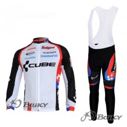 Cube Fintro Fahrradbekleidung Radtrikot Satz Langarm und Lange Trägerhose Weiß Schwarz Cube Fintro Fahrradbekleidung Radtrikot Satz Langarm und Lange Trägerhose Weiß Schwarz