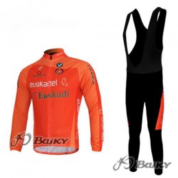 Euskaltel-Euskadi Pro Team Fahrradbekleidung Radtrikot Satz Langarm und Lange Trägerhose Orange Euskaltel-Euskadi Pro Team Fahrradbekleidung Radtrikot Satz Langarm und Lange Trägerhose Orange