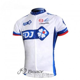 FDJ-BigMat Pro Team Radtrikot Kurzarm Weiß Blau