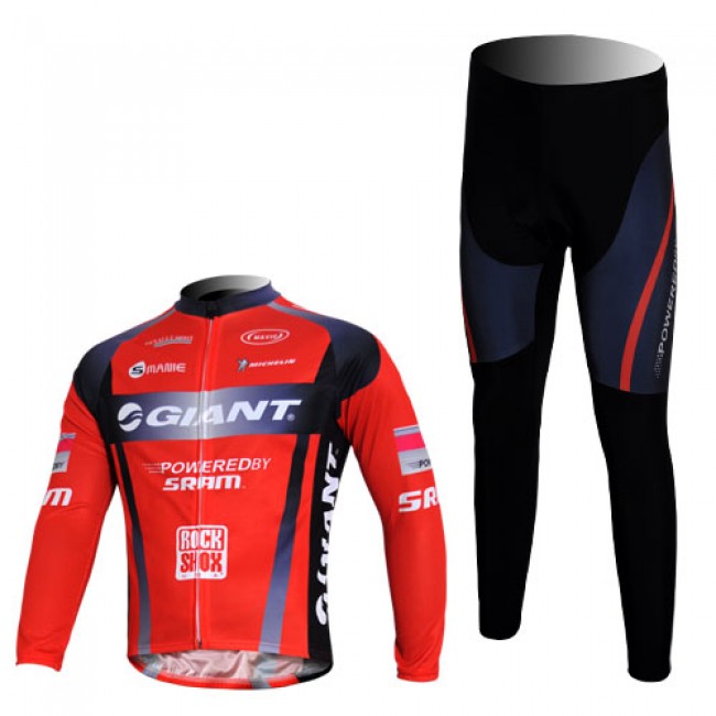 Giant Sram Pro Team Fahrradbekleidung Radtrikot Satz Langarm und Lange Fahrradhose Rot Schwarz Giant Sram Pro Team Fahrradbekleidung Radtrikot Satz Langarm und Lange Fahrradhose Rot Schwarz