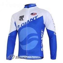 Giant Ride Life Fahrradtrikot Langarm Blau Weiß Giant Ride Life Fahrradtrikot Langarm Blau Weiß