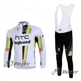 HTC-Highroad Pro Team Fahrradbekleidung Radtrikot Satz Langarm und Lange Trägerhose Weiß Grün HTC-Highroad Pro Team Fahrradbekleidung Radtrikot Satz Langarm und Lange Trägerhose Weiß Grün