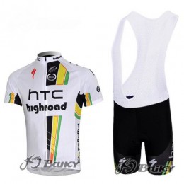 HTC-Highroad Pro Team Radtrikot Kurzarm Kurz Trägerhose Kits Weiß HTC-Highroad Pro Team Radtrikot Kurzarm Kurz Trägerhose Kits Weiß