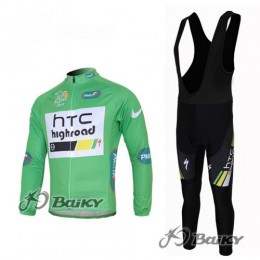 HTC-Highroad Pro Team Fahrradbekleidung Radtrikot Satz Langarm und Lange Trägerhose Grün Schwarz HTC-Highroad Pro Team Fahrradbekleidung Radtrikot Satz Langarm und Lange Trägerhose Grün Schwarz