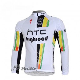 HTC-Highroad Pro Team Fahrradtrikot Langarm Weiß Grün HTC-Highroad Pro Team Fahrradtrikot Langarm Weiß Grün