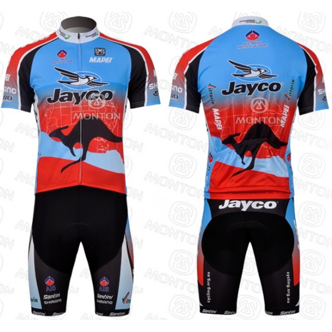 JAYCO Pro Team Radtrikot Kurzarm Kurz Radhose Kits Blau Rot JAYCO Pro Team Radtrikot Kurzarm Kurz Radhose Kits Blau Rot