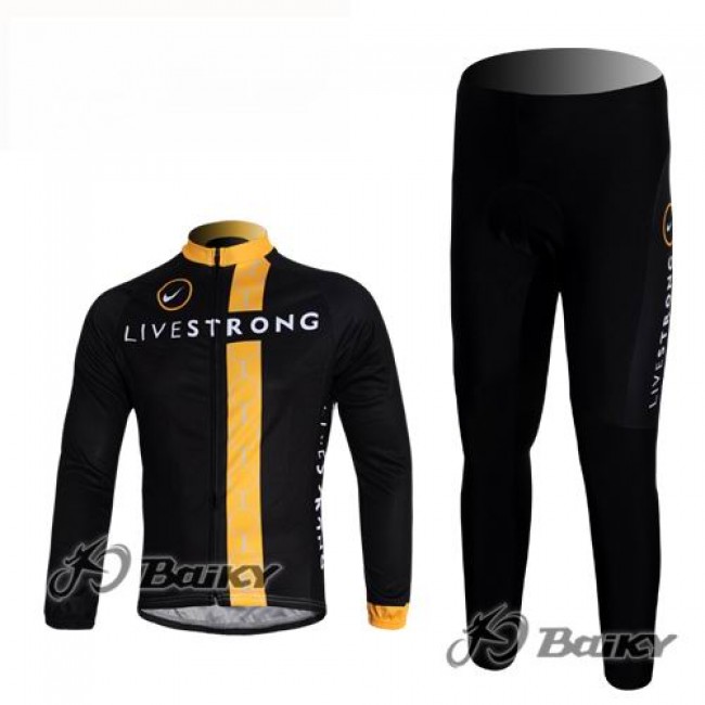 Livestrong Fahrradbekleidung Radtrikot Satz Langarm und Lange Fahrradhose Schwarz Gelb Livestrong Fahrradbekleidung Radtrikot Satz Langarm und Lange Fahrradhose Schwarz Gelb