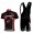 Merida Multivan Flex Stay Fahrradbekleidung Satz Fahrradtrikot Kurzarm Trikot und Kurz Trägerhose Schwarz Rot