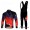 Nalini Pro Team Fahrradbekleidung Radtrikot Satz Langarm und Lange Trägerhose Rot Schwarz