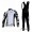 Nalini Pro Team Fahrradbekleidung Radtrikot Satz Langarm und Lange Trägerhose Weiß Schwarz