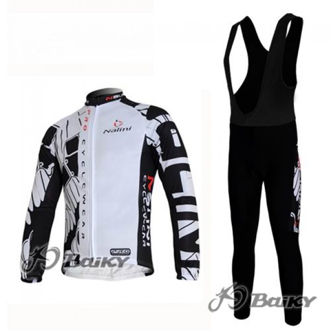 Nalini Pro Team Fahrradbekleidung Radtrikot Satz Langarm und Lange Trägerhose Weiß Schwarz Nalini Pro Team Fahrradbekleidung Radtrikot Satz Langarm und Lange Trägerhose Weiß Schwarz