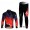 Nalini Pro Team Fahrradbekleidung Radtrikot Satz Langarm und Lange Fahrradhose Rot Schwarz