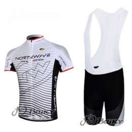 Northwave Pro Team Fahrradbekleidung Satz Fahrradtrikot Kurzarm Trikot und Kurz Trägerhose Weiß