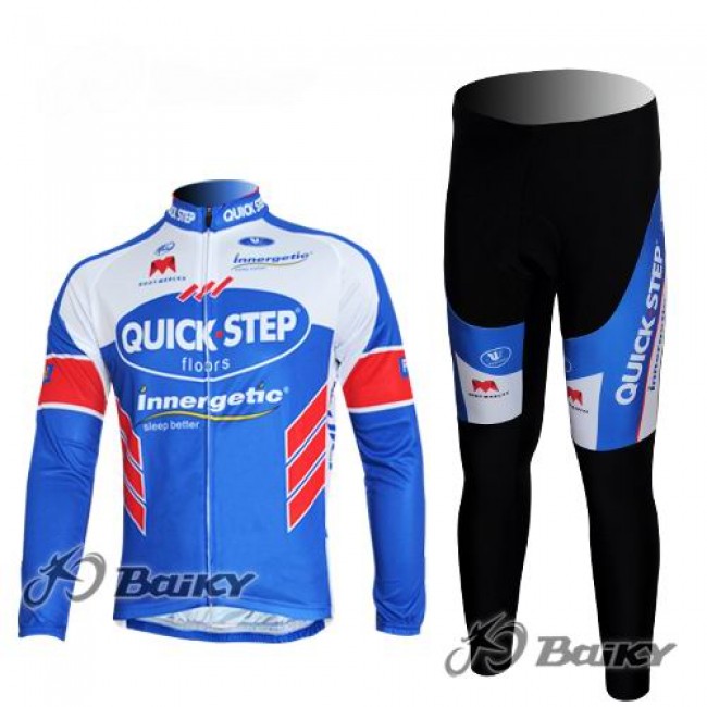 Omega Pharma-Quick Step innergetic Fahrradbekleidung Radtrikot Satz Langarm und Lange Fahrradhose Blau Weiß Omega Pharma-Quick Step innergetic Fahrradbekleidung Radtrikot Satz Langarm und Lange Fahrradhose Blau Weiß