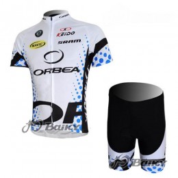 Orbea Pro Team Radbekleidung Radtrikot Kurzarm und Fahrradhosen Kurz Weiß