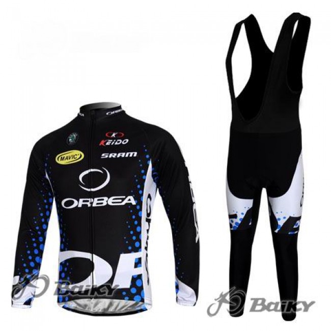 Orbea Pro Team Fahrradbekleidung Radtrikot Satz Langarm und Lange Trägerhose Schwarz Blau Orbea Pro Team Fahrradbekleidung Radtrikot Satz Langarm und Lange Trägerhose Schwarz Blau