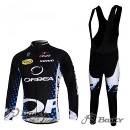 Orbea Pro Team Fahrradbekleidung Radtrikot Satz Langarm und Lange Trägerhose Schwarz Rot