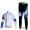 Pinarello Pro Team Fahrradbekleidung Radtrikot Satz Langarm und Lange Fahrradhose Weiß Blau