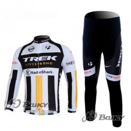 RadioShack Trek Nissan Livestrong Fahrradbekleidung Radtrikot Satz Langarm und Lange Fahrradhose Weiß Schwarz Gelb