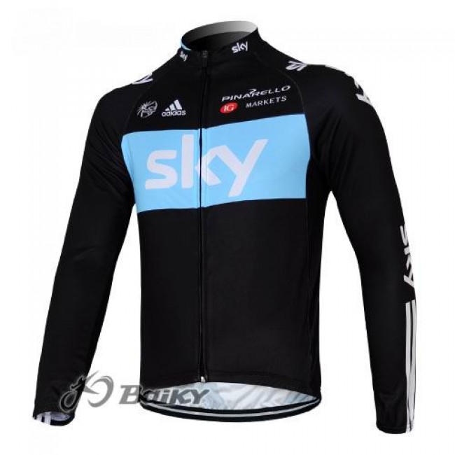 Sky Pinarello Pro Team Fahrradtrikot Langarm Schwarz Blau Sky Pinarello Pro Team Fahrradtrikot Langarm Schwarz Blau