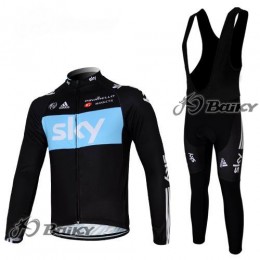 Sky Pinarello Pro Team Fahrradbekleidung Radtrikot Satz Langarm und Lange Trägerhose Schwarz Blau Sky Pinarello Pro Team Fahrradbekleidung Radtrikot Satz Langarm und Lange Trägerhose Schwarz Blau