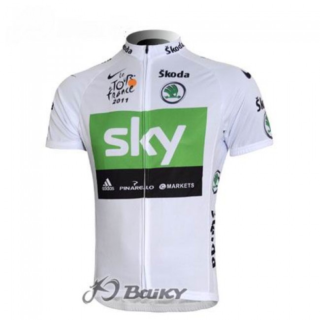 SKY Pro Team Radtrikot Kurzarm Weiß Grün SKY Pro Team Radtrikot Kurzarm Weiß Grün