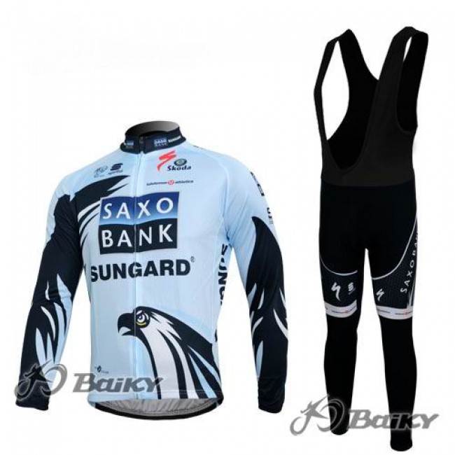 Saxo Bank Sungard Pro Team Fahrradbekleidung Radtrikot Satz Langarm und Lange Trägerhose Weiß Schwarz Saxo Bank Sungard Pro Team Fahrradbekleidung Radtrikot Satz Langarm und Lange Trägerhose Weiß Schwarz