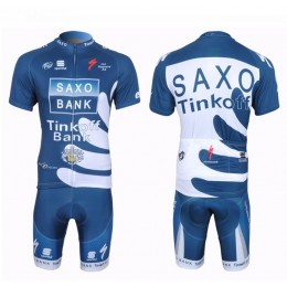 2013 Saxo Bank Tinkoff Pro Team Radtrikot Kurzarm und Kurz Radhose Kits Blau