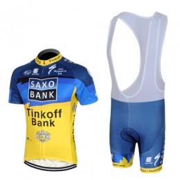 2013 Saxo Bank Tinkoff Pro Team Fahrradbekleidung Satz Fahrradtrikot Kurzarm Trikot und Kurz Trägerhose Blau Gelb 2013 Saxo Bank Tinkoff Pro Team Fahrradbekleidung Satz Fahrradtrikot Kurzarm Trikot und Kurz Trägerhose Blau Gelb