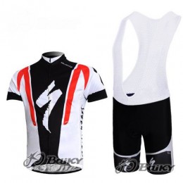 Specialized Pro Team S-Works Fahrradbekleidung Satz Fahrradtrikot Kurzarm Trikot und Kurz Trägerhose Weiß Schwarz Rot
