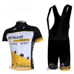 Specialized Livestrong Fahrradbekleidung Satz Fahrradtrikot Kurzarm Trikot und Kurz Trägerhose Weiß Gelb Specialized Livestrong Fahrradbekleidung Satz Fahrradtrikot Kurzarm Trikot und Kurz Trägerhose Weiß Gelb