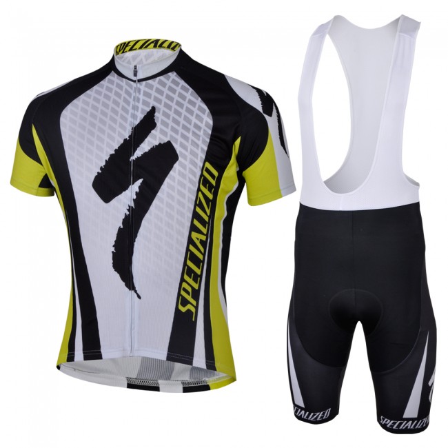 2013 Specialized Fahrradbekleidung Satz Fahrradtrikot Kurzarm Trikot und Kurz Trägerhose Weiß Schwarz Gelb 2013 Specialized Fahrradbekleidung Satz Fahrradtrikot Kurzarm Trikot und Kurz Trägerhose Weiß Schwarz Gelb