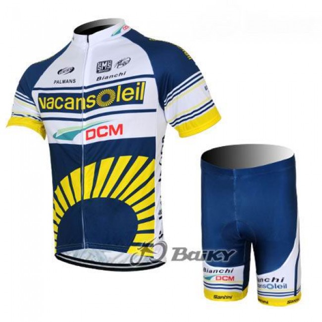 2012 Vacansoleil-DCM Radbekleidung Radtrikot Kurzarm und Fahrradhosen Kurz Weiß Blau Gelb 2012 Vacansoleil-DCM Radbekleidung Radtrikot Kurzarm und Fahrradhosen Kurz Weiß Blau Gelb
