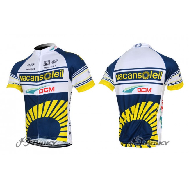 2012 Vacansoleil-DCM Radtrikot Kurzarm Weiß Blau Gelb 2012 Vacansoleil-DCM Radtrikot Kurzarm Weiß Blau Gelb