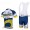 2012 Vacansoleil-DCM Fahrradbekleidung Satz Fahrradtrikot Kurzarm Trikot und Kurz Trägerhose Weiß Blau Gelb