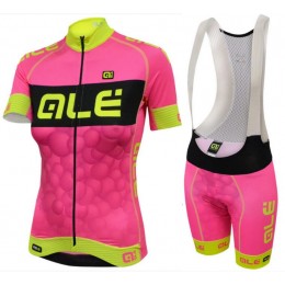 2016 Damen Ale Graphics PRR New Bubbles Pink Fahrradbekleidung Satz Fahrradtrikot Kurzarm Trikot und Kurz Trägerhose