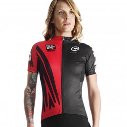 2016 Assos schwarz rot Radtrikot Kurzarm Damen 2016 Assos schwarz rot Radtrikot Kurzarm Damen