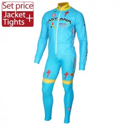 2016 Astana Team Fahrradbekleidung Satz Radtrikot Langarm und Lange Radhose 2016 Astana Team Fahrradbekleidung Satz Radtrikot Langarm und Lange Radhose