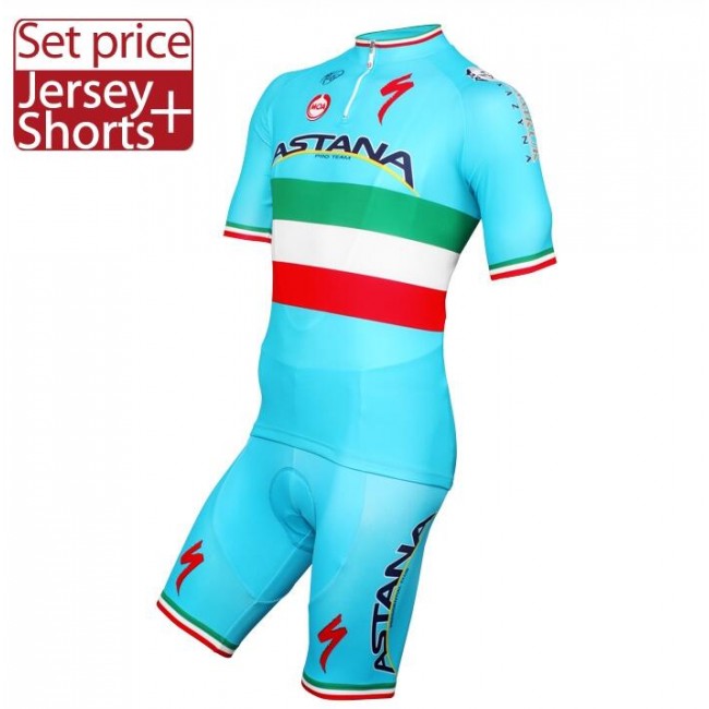 2016 ASTANA PRO TEAM Italian Champion Radbekleidung Radtrikot Kurzarm und Fahrradhosen Kurz 2016 ASTANA PRO TEAM Italian Champion Radbekleidung Radtrikot Kurzarm und Fahrradhosen Kurz