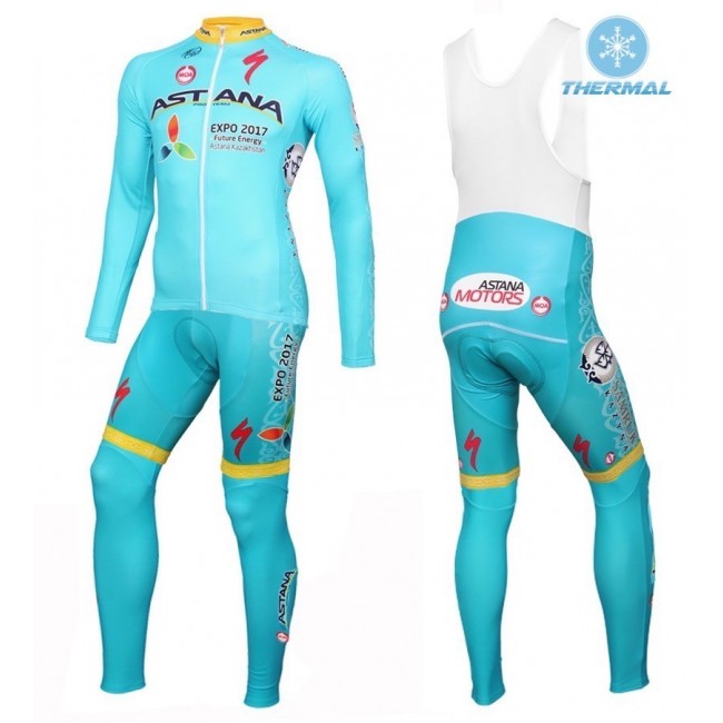 2016 Astana Pro Team thermisch Fahrradbekleidung Satz Radtrikot Langarm+Lang Trägerhose 2016 Astana Pro Team thermisch Fahrradbekleidung Satz Radtrikot Langarm+Lang Trägerhose