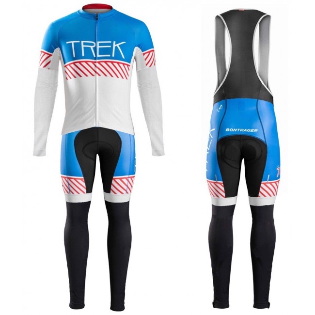 2016 Bontrager Trek Specter Cru Weiß-Blau Fahrradbekleidung Satz Radtrikot Langarm+Lang Trägerhose 2016 Bontrager Trek Specter Cru Weiß-Blau Fahrradbekleidung Satz Radtrikot Langarm+Lang Trägerhose