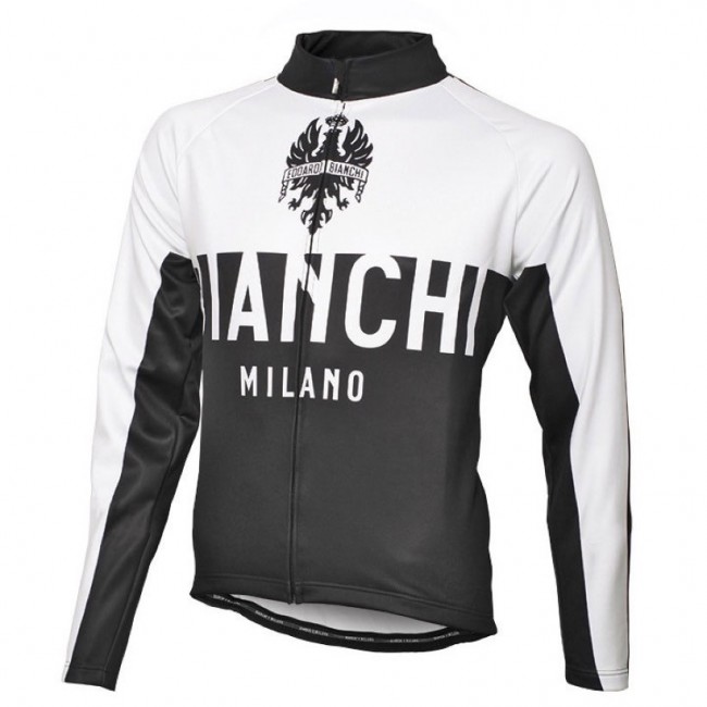 2016 Bianchi Milano Nalon Weiß-Schwarz Radtrikot Langarm 2016 Bianchi Milano Nalon Weiß-Schwarz Radtrikot Langarm