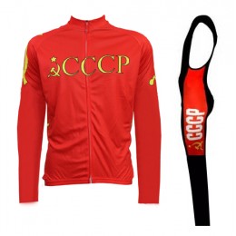 2016 CCCP Fahrradbekleidung Radtrikot Satz Langarm und Lange Trägerhose