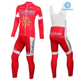 2016 Cofidis Team thermisch Fahrradbekleidung Satz Radtrikot Langarm+Lang Trägerhose