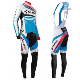 2016 Cube Teamline Weiß-Blau thermisch Fahrradbekleidung Satz Radtrikot Langarm+Lang Trägerhose 2016 Cube Teamline Weiß-Blau thermisch Fahrradbekleidung Satz Radtrikot Langarm+Lang Trägerhose