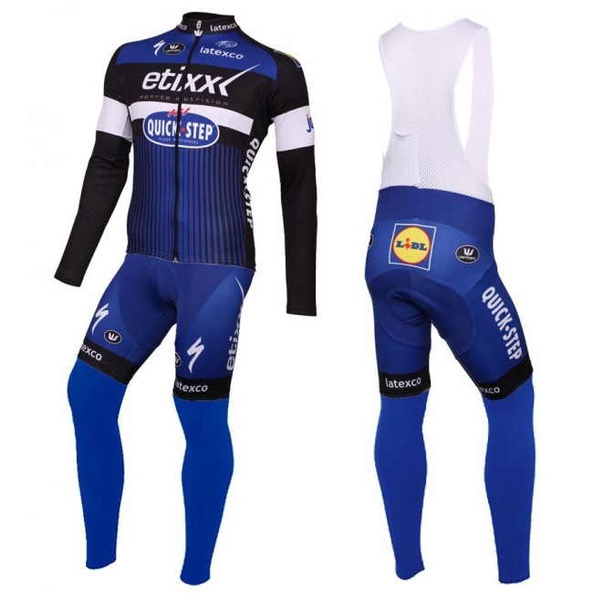 2016 Etixx-Quick Step Blau Fahrradbekleidung Satz Radtrikot Langarm+Lang Trägerhose 2016 Etixx-Quick Step Blau Fahrradbekleidung Satz Radtrikot Langarm+Lang Trägerhose