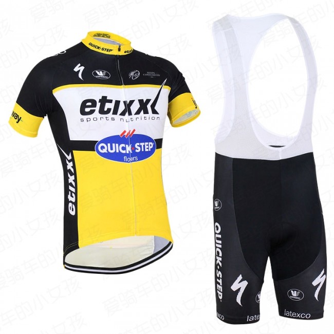 2016 ETIXX-QUICK STEP Fahrradbekleidung Satz Fahrradtrikot Kurzarm Trikot und Kurz Trägerhose Gelb 2016 ETIXX-QUICK STEP Fahrradbekleidung Satz Fahrradtrikot Kurzarm Trikot und Kurz Trägerhose Gelb