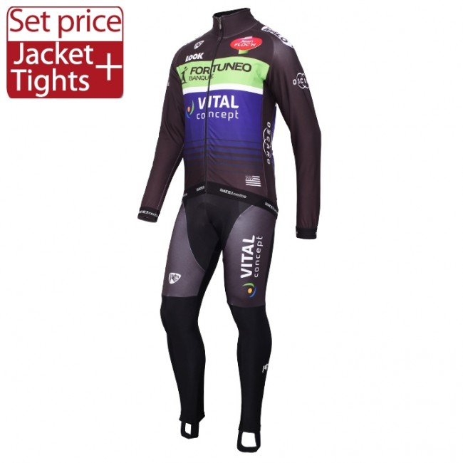 2016 FORTUNEO-VITAL CONCEPT Team Fahrradbekleidung Satz Radtrikot Langarm und Lange Radhose 2016 FORTUNEO-VITAL CONCEPT Team Fahrradbekleidung Satz Radtrikot Langarm und Lange Radhose
