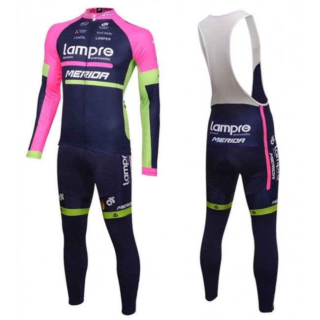2016 Lampre Merida Fahrradbekleidung Satz Radtrikot Langarm+Lang Trägerhose 2016 Lampre Merida Fahrradbekleidung Satz Radtrikot Langarm+Lang Trägerhose