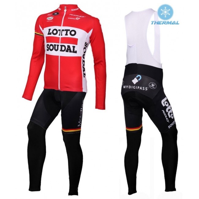 2016 Lotto Soudal Rot thermisch Fahrradbekleidung Satz Radtrikot Langarm+Lang Trägerhose 2016 Lotto Soudal Rot thermisch Fahrradbekleidung Satz Radtrikot Langarm+Lang Trägerhose